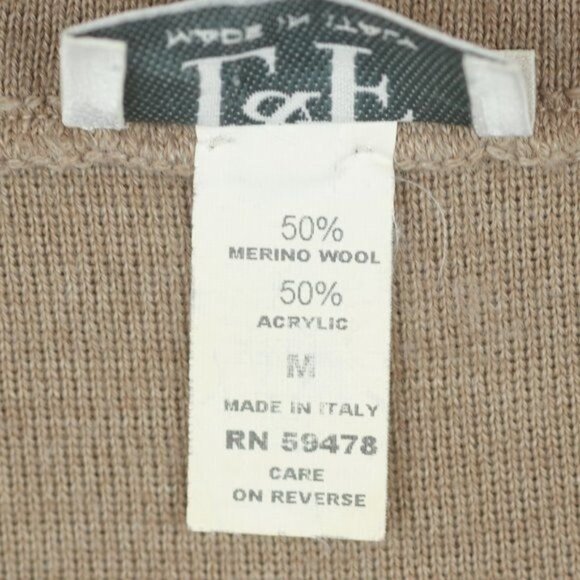 L&F Women's Medium Tan Merino Wool Blend Tight Knit Sweater Pencil Skirt - Picture 6 of 7